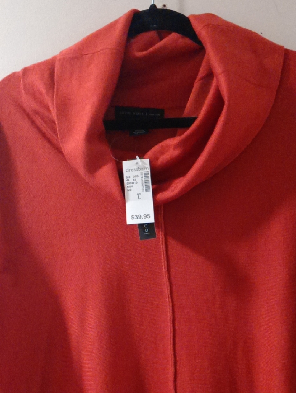 dressbarn Red Cowl Neck Pullover Sweater